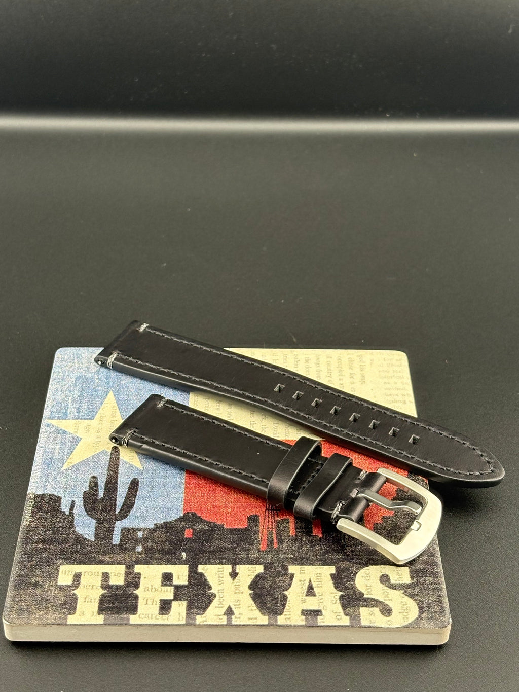 Premium Black 22mm QC Leather Strap